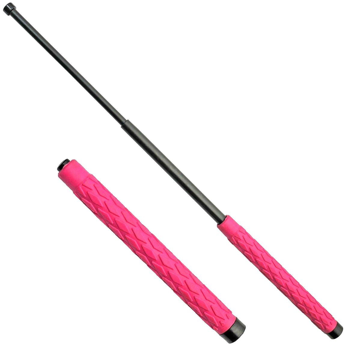 Streetwise™ Expandable Solid Steel Baton w/ Pink Handle 26''