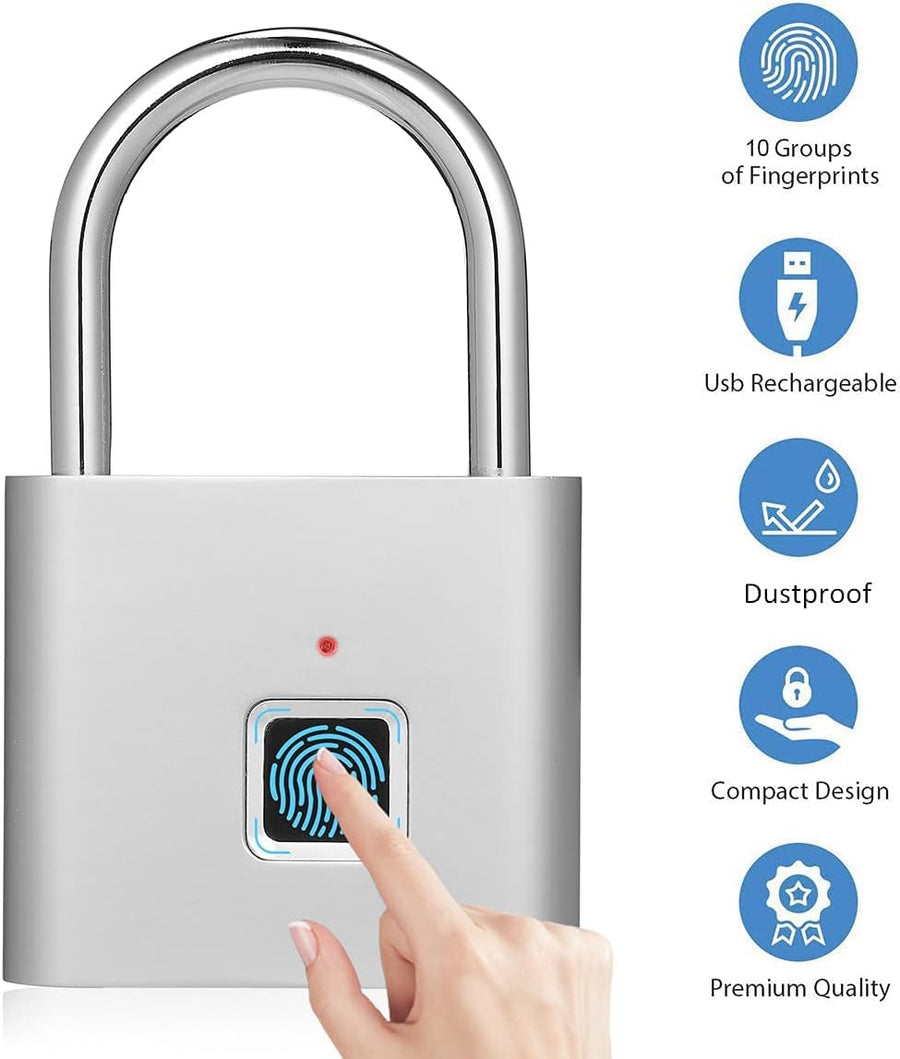 GorillaLock™ Travel Waterproof Keyless Biometric Fingerprint Padlock