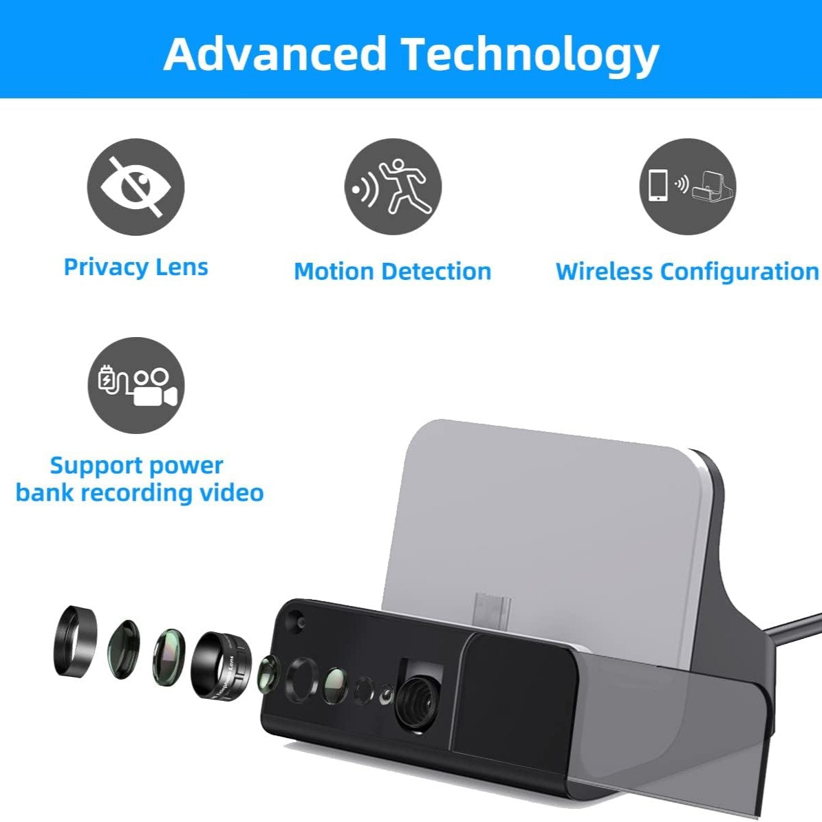 SpyWfi™ USB-C Phone Charger Hidden Motion Detection Spy Camera 1080p HD WiFi