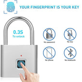 Secondary image - GorillaLock™ Travel Waterproof Keyless Biometric Fingerprint Padlock