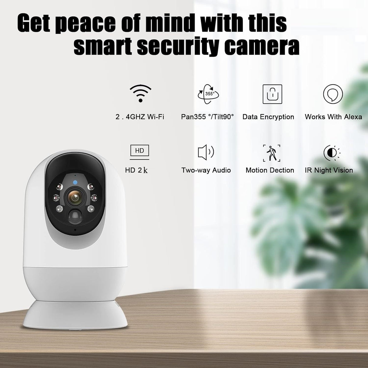 SpyWfi™ Auto Tracking PTZ Night Vision Nanny Security Camera 2K HD WiFi