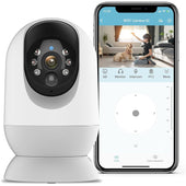 SpyWfi™ Auto Tracking PTZ Night Vision Nanny Security Camera 2K HD WiFi - Motion Activated Security Cameras