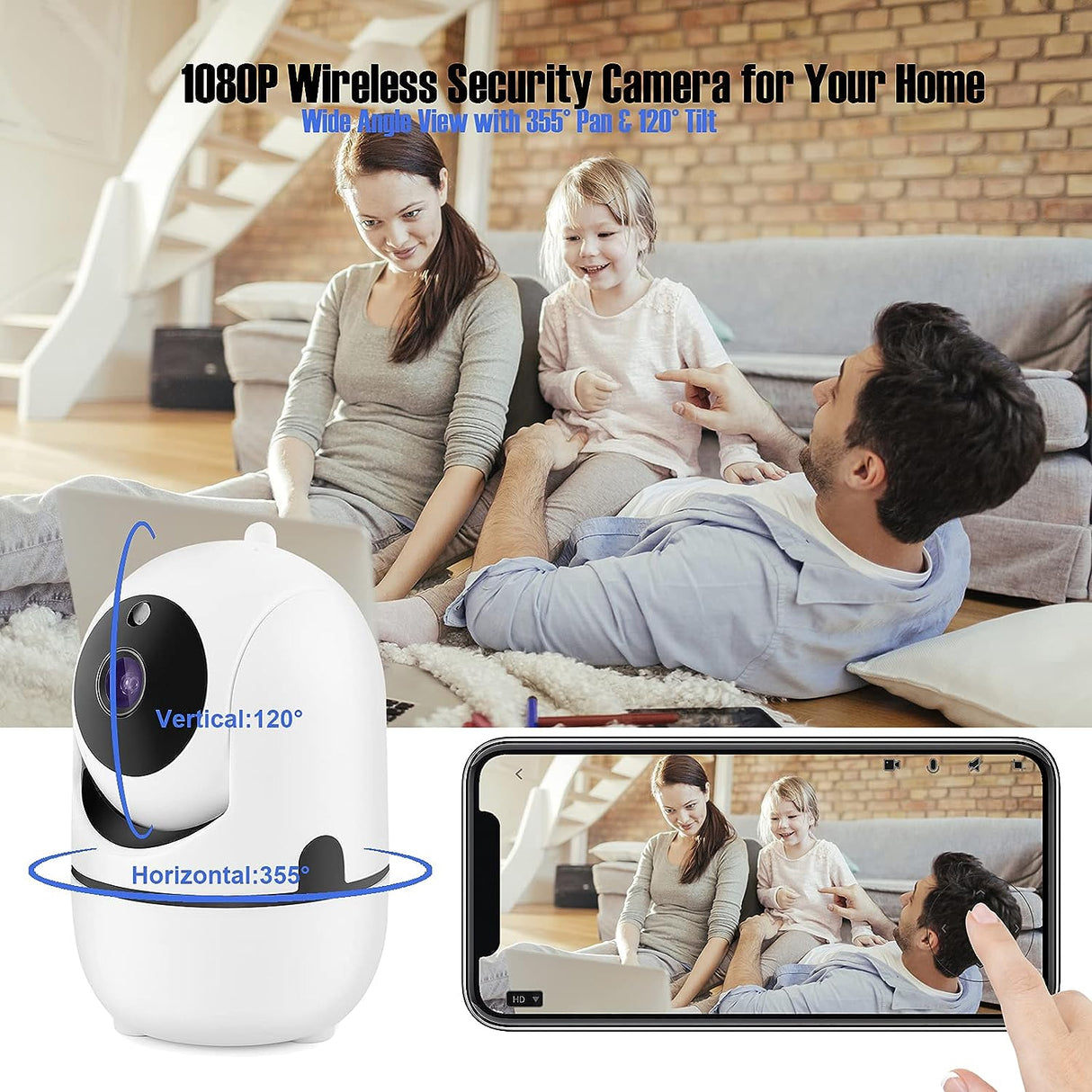 SpyWfi™ Auto Tracking PTZ Night Vision Nanny Security Camera 1080p HD WiFi