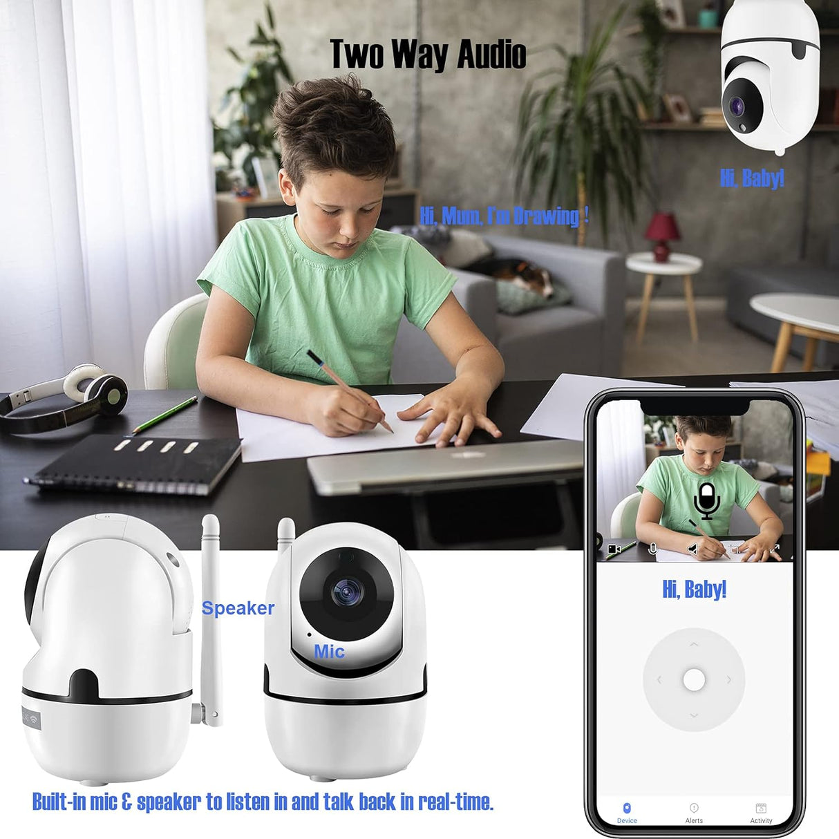 SpyWfi™ Auto Tracking PTZ Night Vision Nanny Security Camera 1080p HD WiFi