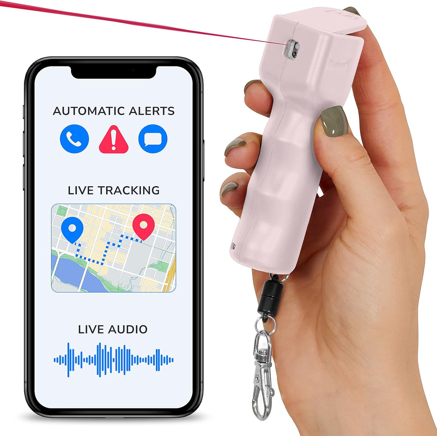 Plegium® Smart Mini Red UV Dye Marking Keychain Pepper Spray w/ Safety App