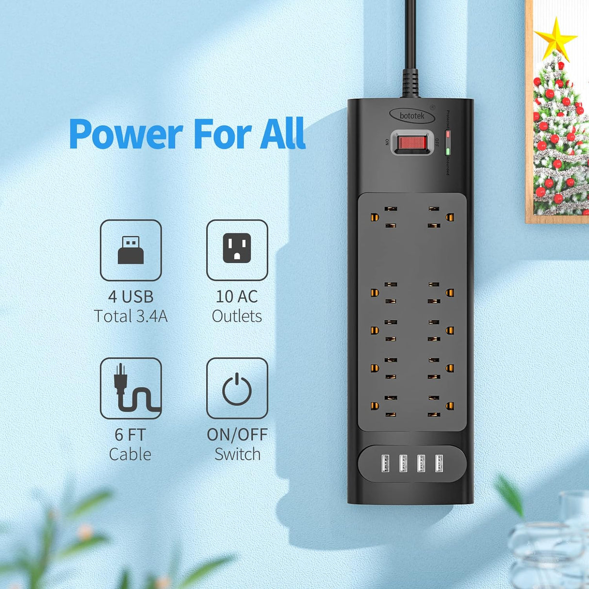 SpyWfi™ Surge Protector Hidden Motion Detection Spy Camera 4K UHD WiFi