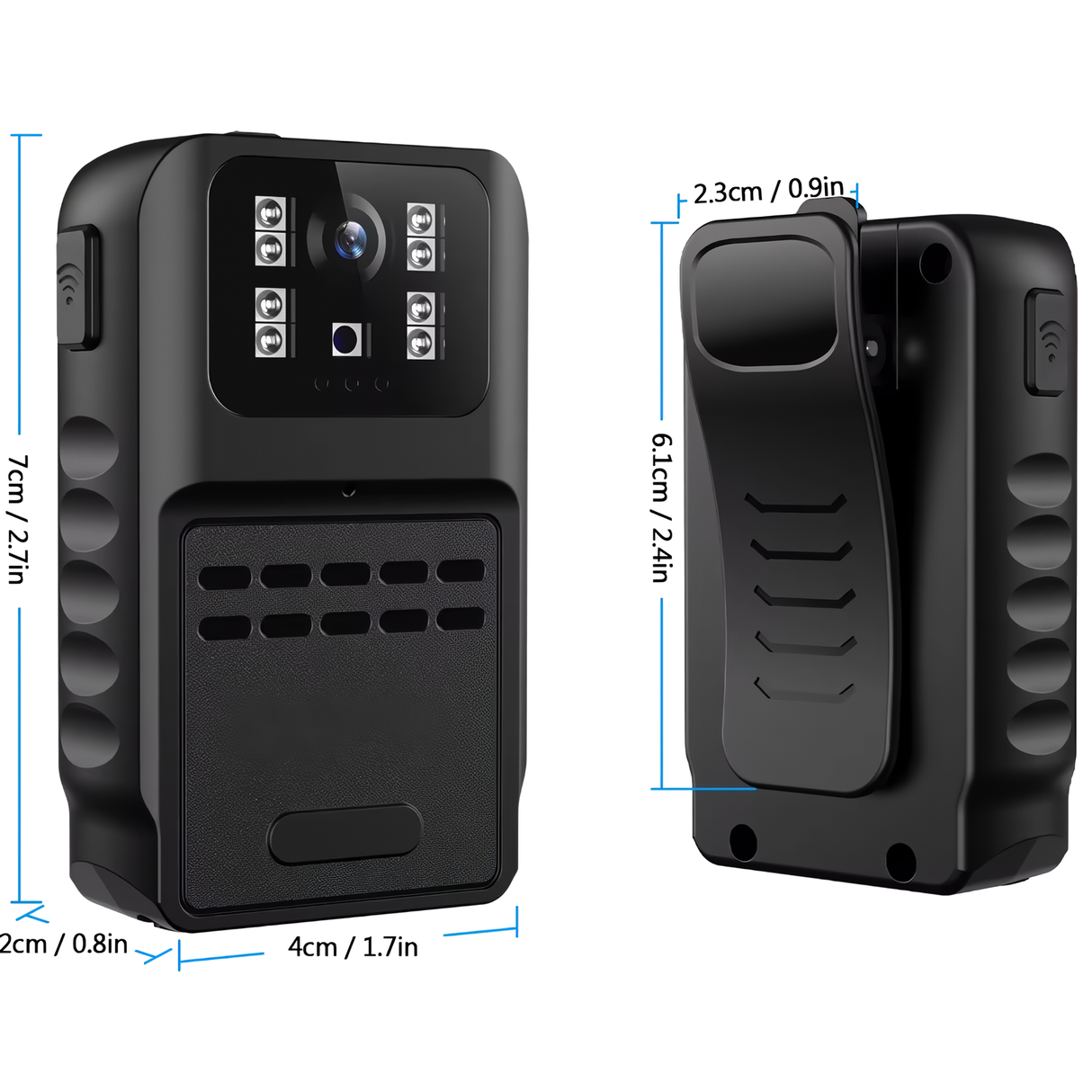 SpyWfi™ Rechargeable Night Vision Police Body Camera 1080p HD WiFi