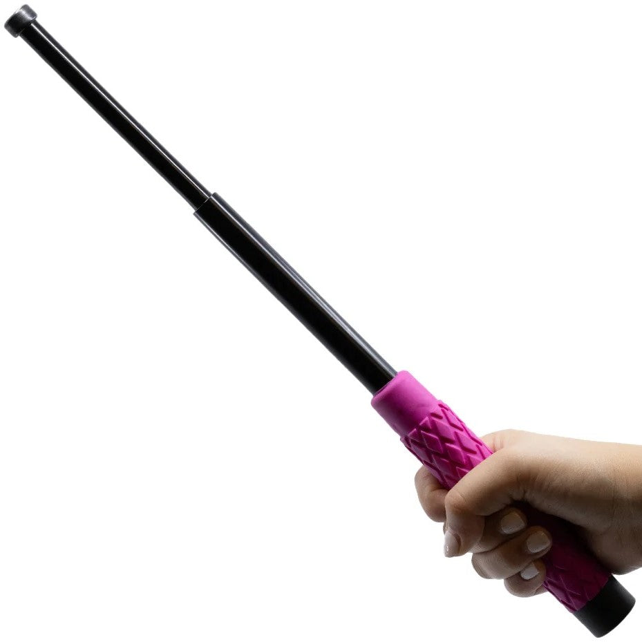 Streetwise™ Expandable Solid Steel Baton w/ Pink Handle 16''