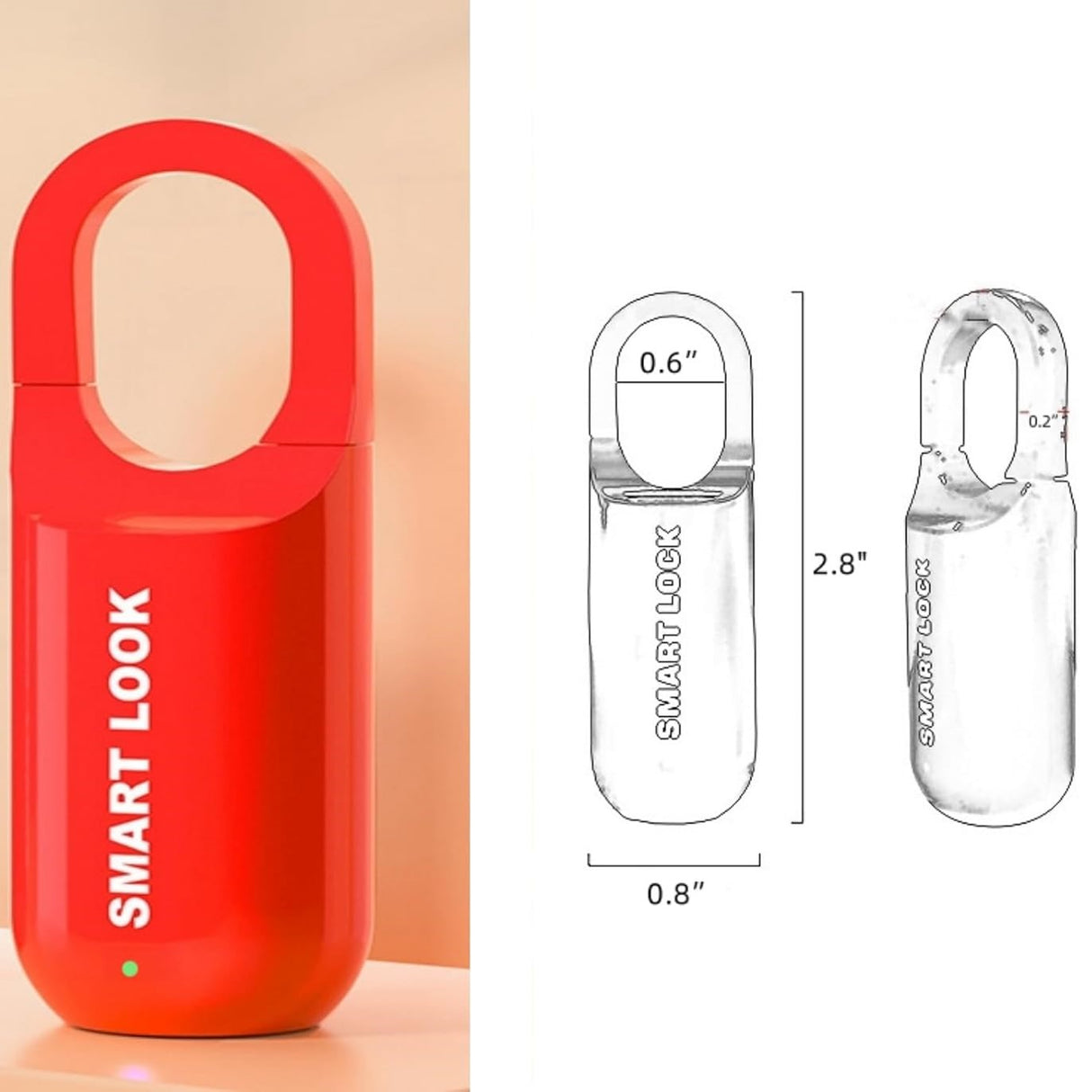 GorillaLock™ Slim Portable Keyless Biometric Fingerprint Padlock