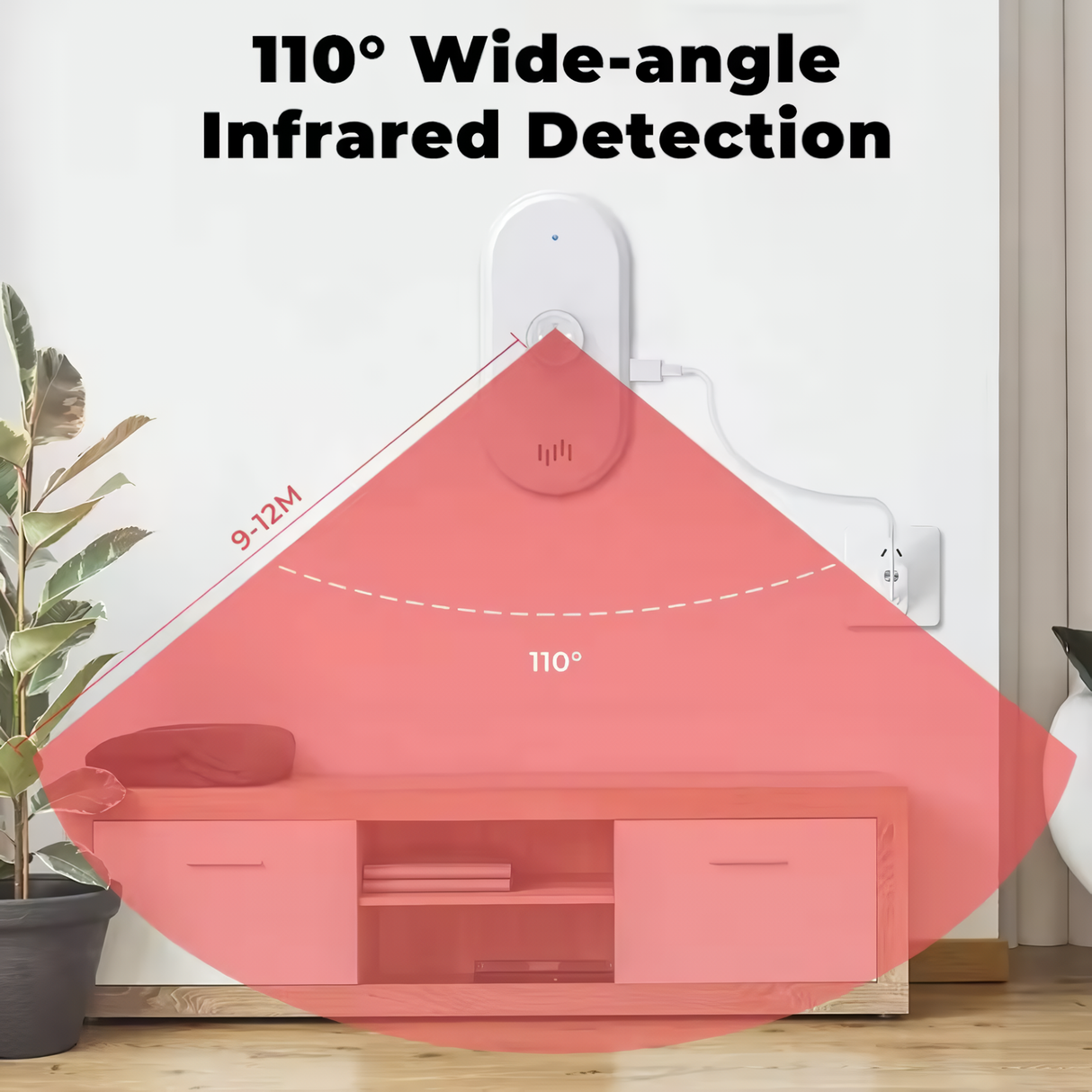 Crow Alert™ Smart WiFi 110° PIR Motion Detector Intruder Alarm 80dB