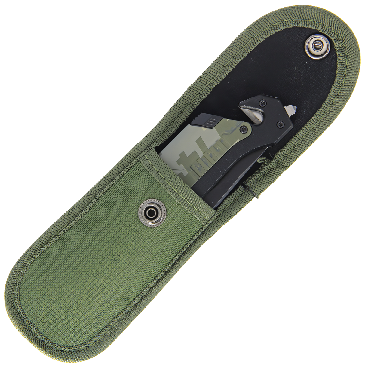 Tiger-USA® 5-in-1 Steel Folding Pocket Knife w/ LED Light & Fire Starter