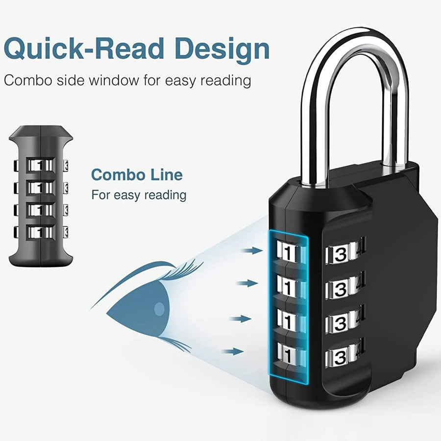 GorillaLock™ Portable Waterproof Keyless 4-Digit Combination Padlock