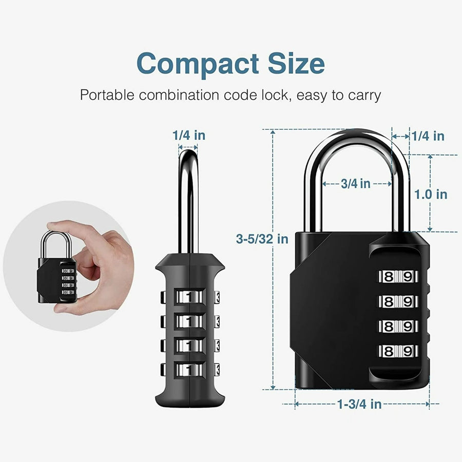 GorillaLock™ Portable Waterproof Keyless 4-Digit Combination Padlock