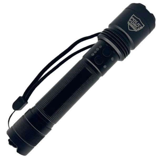 Police Force Tactical Public Defender Stun Gun Flashlight 15M