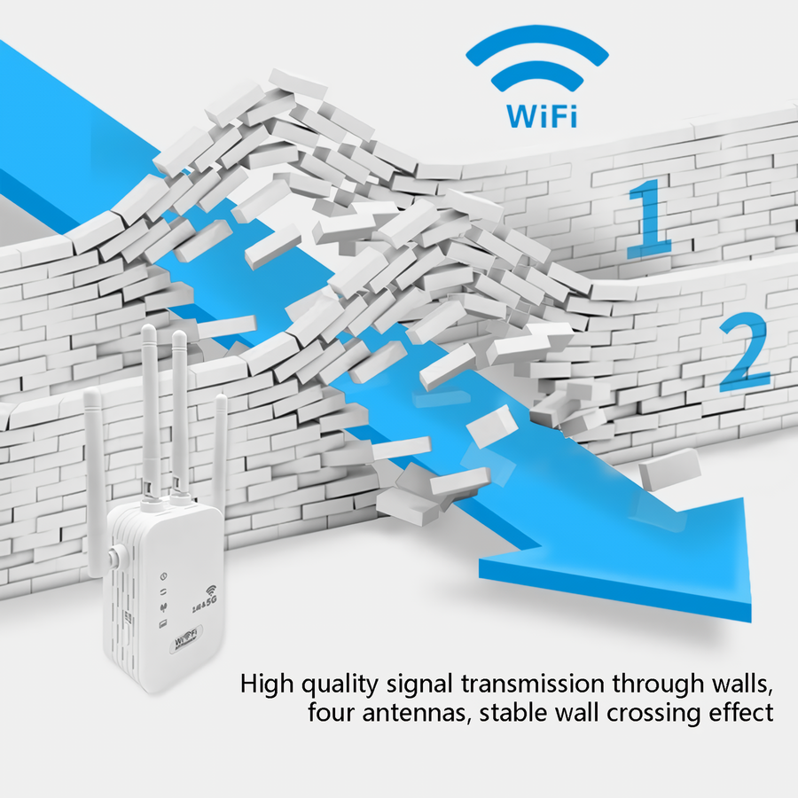 SpyWfi™ Dual Band Internet Signal Repeater WiFi Extender 5GHz/2.4GHz