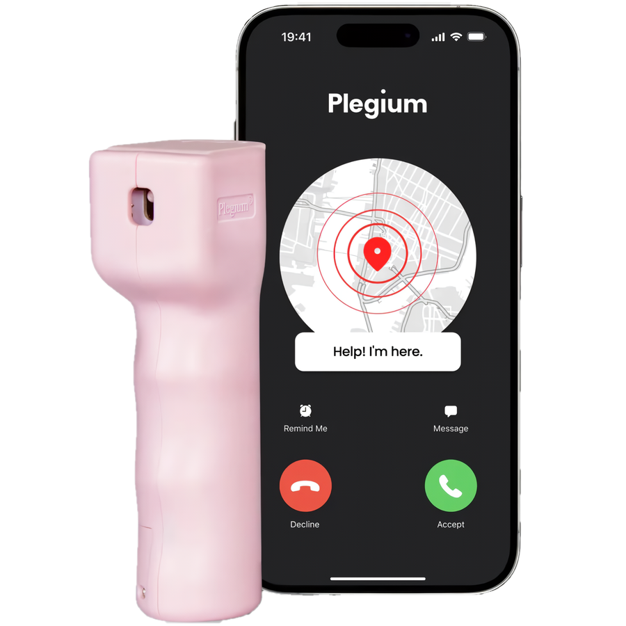 Plegium® Smart Mini Red UV Dye Marking Keychain Pepper Spray w/ Safety App