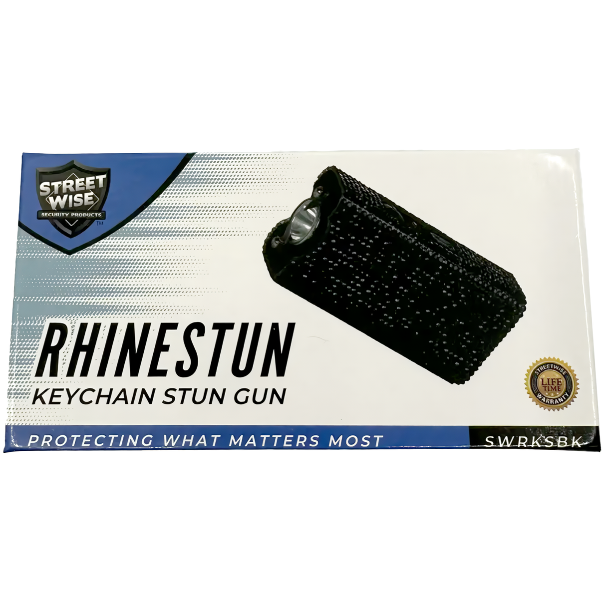 Streetwise Rhinestun Mini Keychain Rechargeable LED Stun Gun