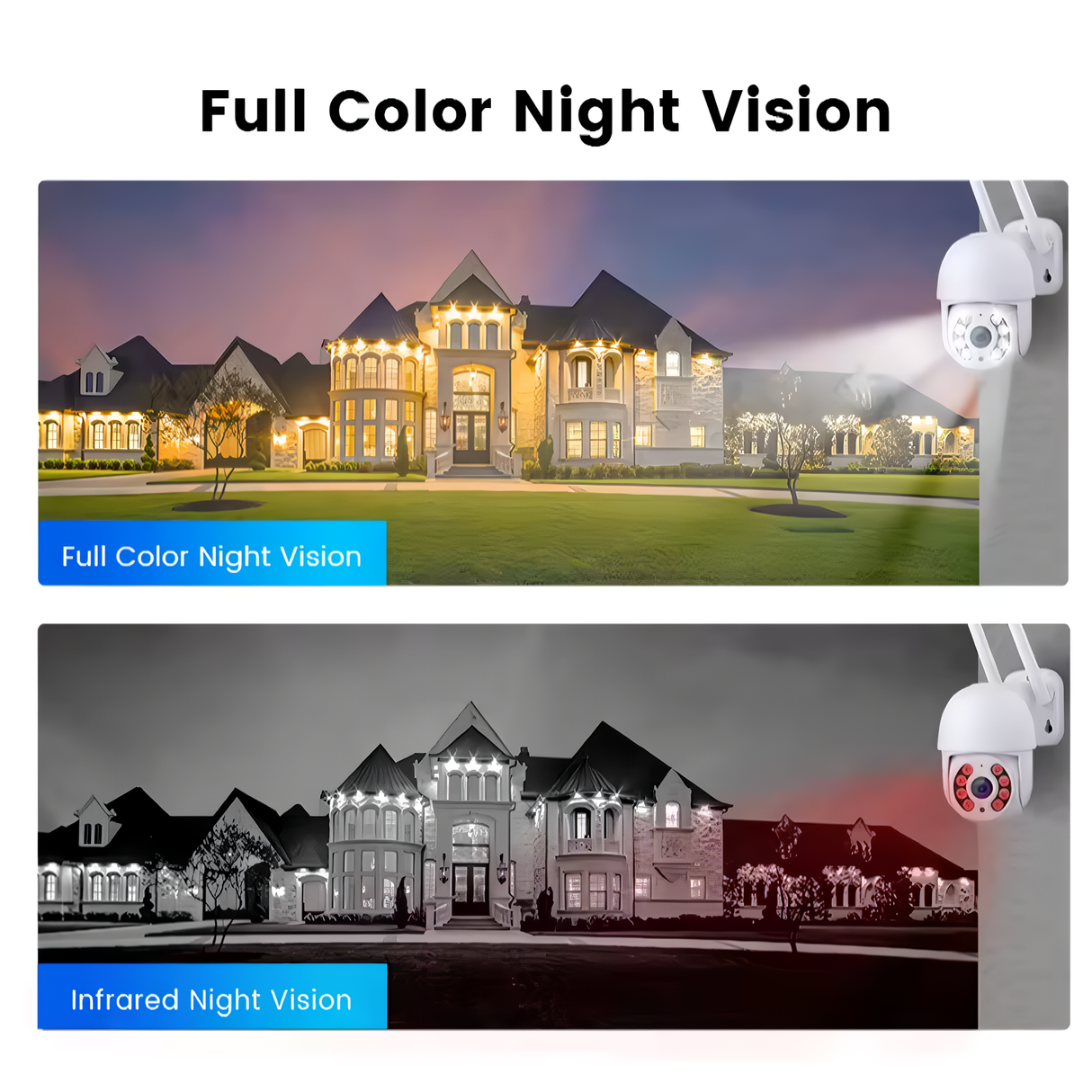 SpyWfi™ Auto Tracking PTZ Night Vision Wall Security Camera 1080p HD WiFi