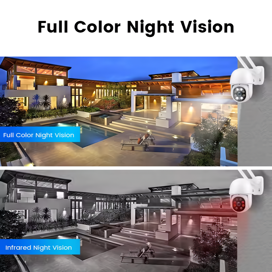 SpyWfi™ Auto Tracking PTZ Night Vision Wall Security Camera 4K UHD WiFi