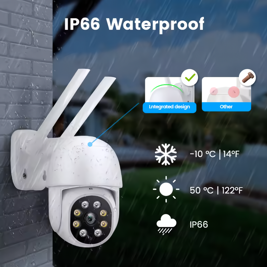 SpyWfi™ Auto Tracking PTZ Night Vision Wall Security Camera 4K UHD WiFi