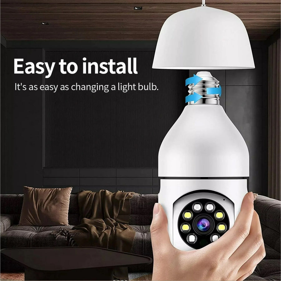 SpyWfi™ Auto Tracking PTZ Night Vision Lightbulb Security Camera 1080p HD WiFi