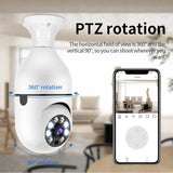 SpyWfi™ Auto Tracking PTZ Night Vision Lightbulb Security Camera 1080p HD WiFi