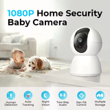 SpyWfi™ PTZ Auto Tracking Night Vision Nanny Security Camera 1080p HD WiFi