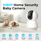 Secondary image - SpyWfi™ PTZ Auto Tracking Night Vision Nanny Security Camera 1080p HD WiFi