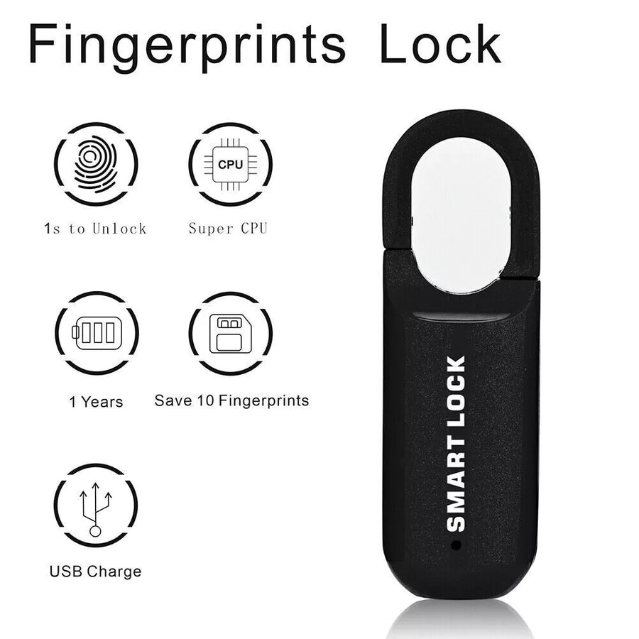 GorillaLock™ Slim Portable Keyless Biometric Fingerprint Padlock