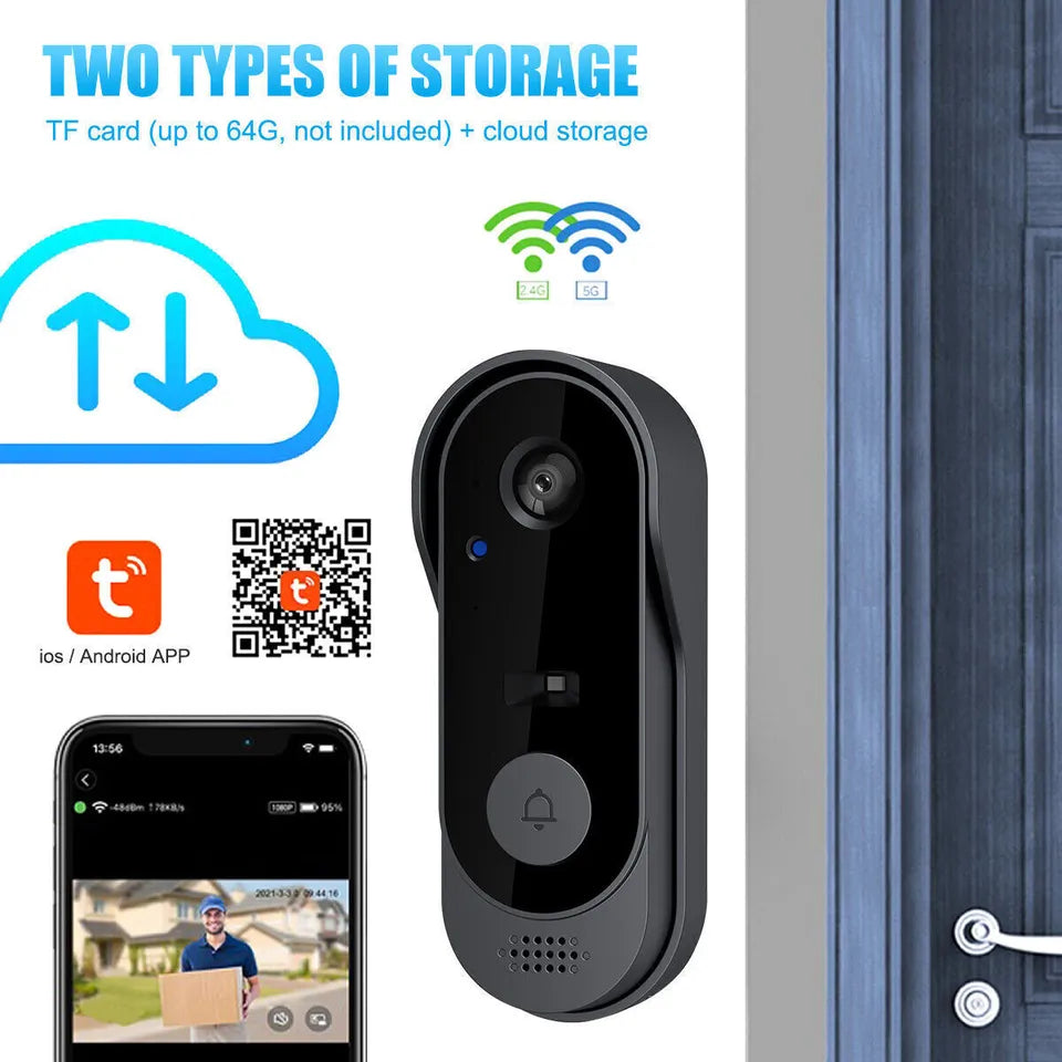 SpyWfi™ Night Vision Motion Detection Doorbell Security Camera 1080p HD WiFi