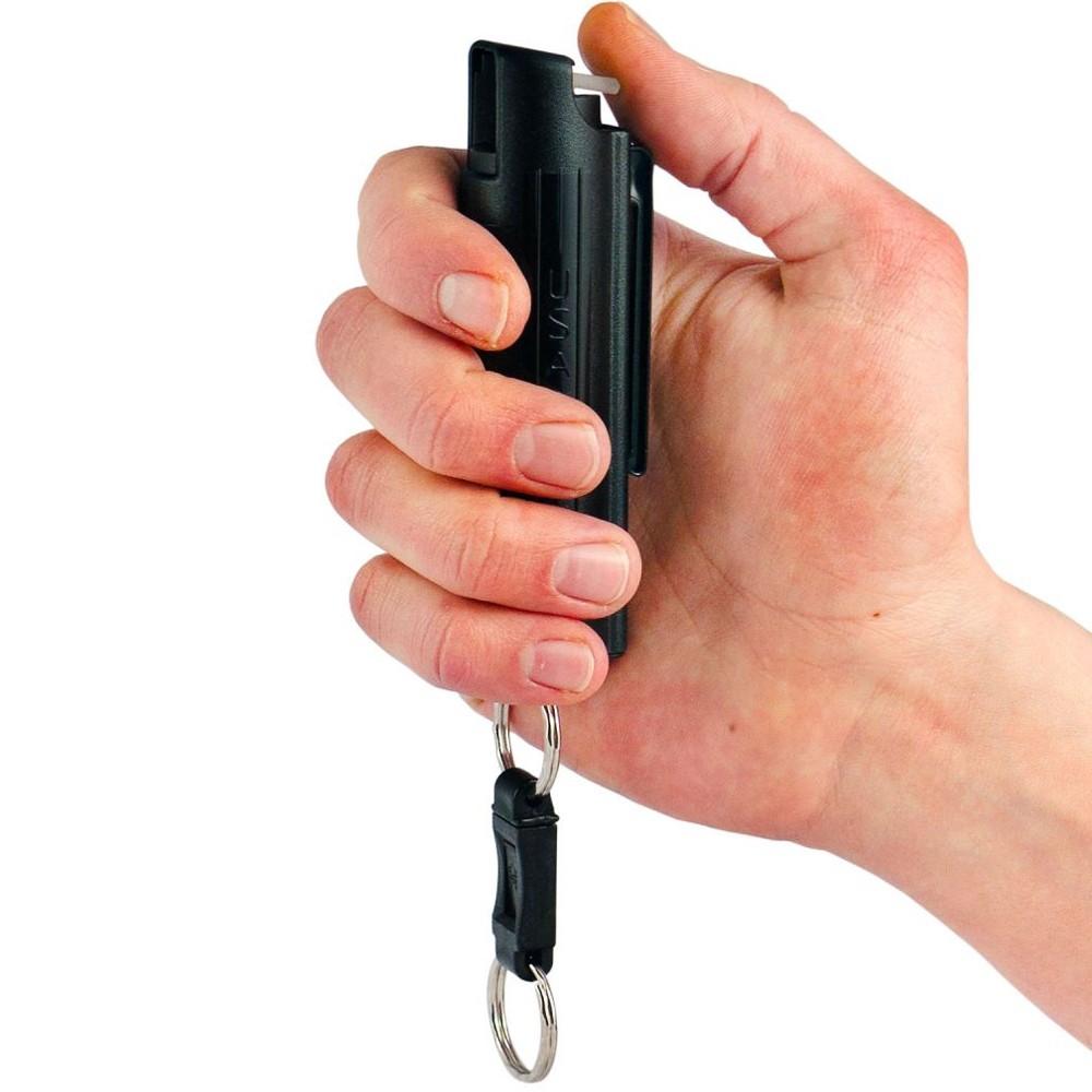 Pepper Spray (0.54 oz/approx. 25 shots) Hard Case with Quick Release Key  Chain. - Britton Products