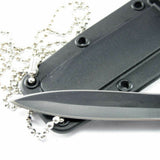 Rite Edge™ Steel Tactical Neck Knife 3" w/ Hard Sheath & Chain