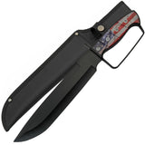 Rite Edge™ USA Survival Hunting Bowie Knife 7" w/ Knuckle Guard & Sheath