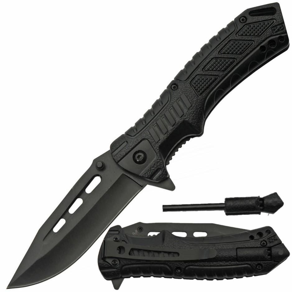 Rite Edge™ 3-In-1 EDC Folding Survival Pocket Knife 3.5" w/ Firestarter & Whistle