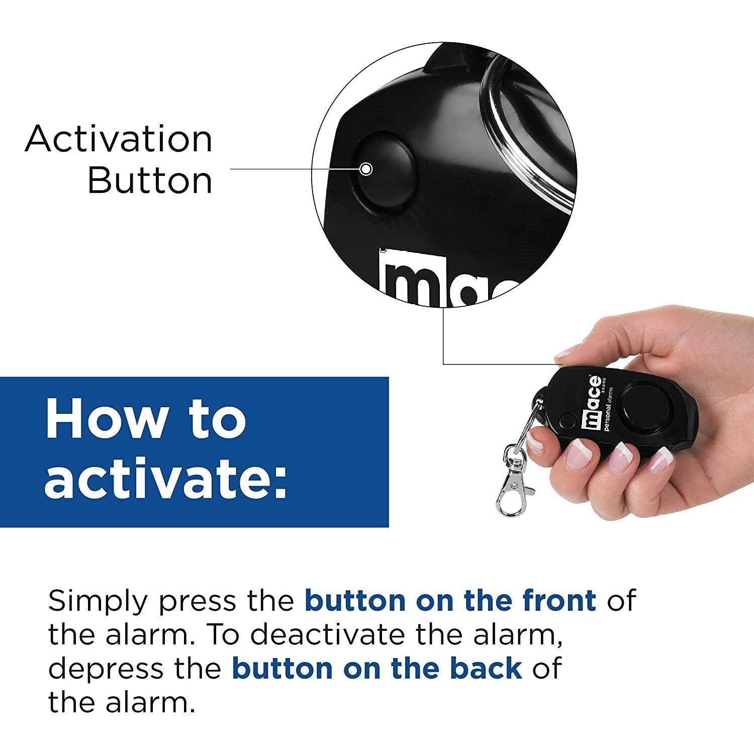 Mace® Personal Keychain Panic Alarm 130dB w/ Whistle - The Home