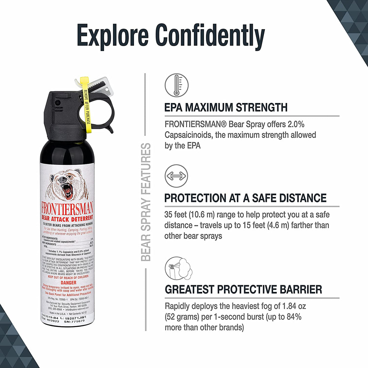 Frontiersman Bear Attack Deterrent Pepper Fog 9.2 oz. w/ Holster