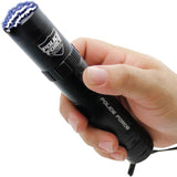 Police Force Tactical Stun Gun Flashlight Black 9.2M