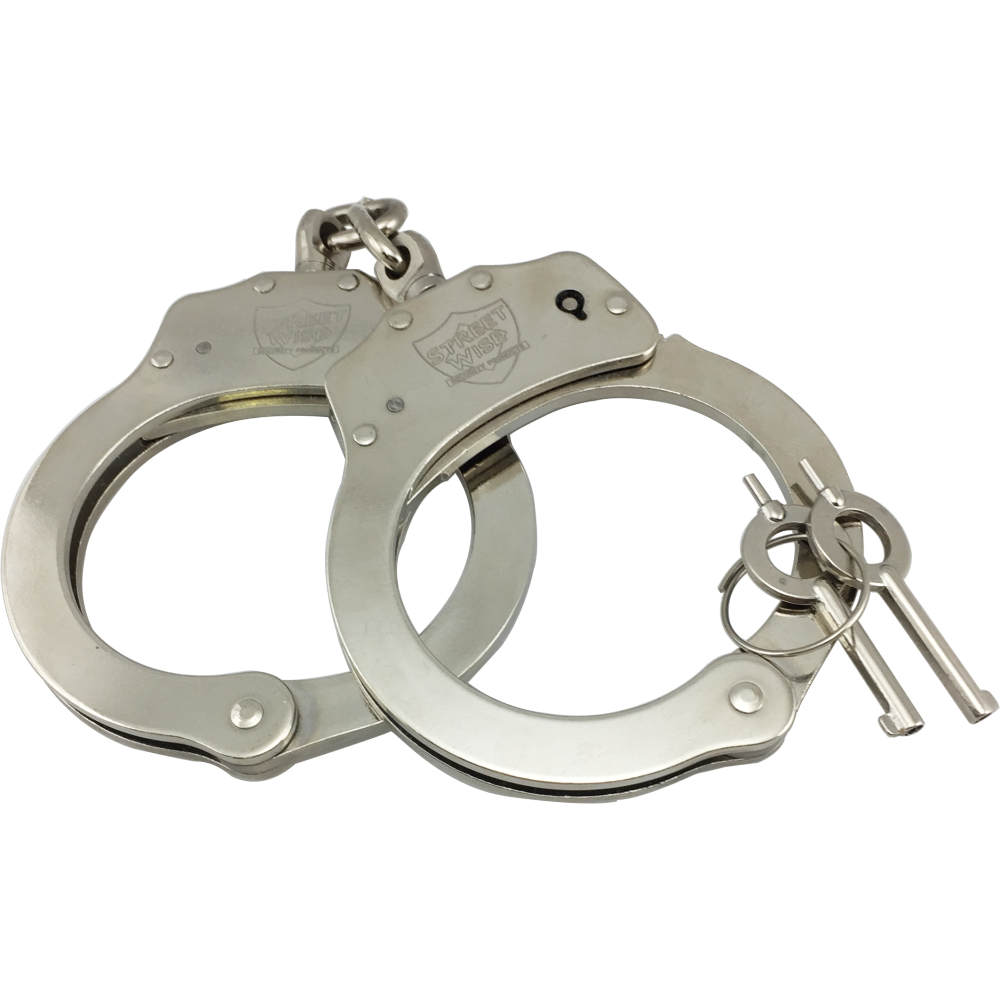 Streetwise Double Lock Solid Steel Handcuffs Nickel