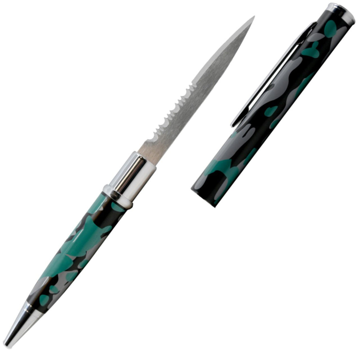 WeaponTek™ Concealed Stainless Steel Serrated Pen Knife 2.13"