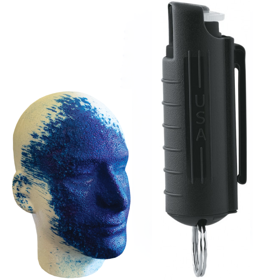 Eliminator™ Blue Heat Keychain Pepper Spray w/ Marking Dye