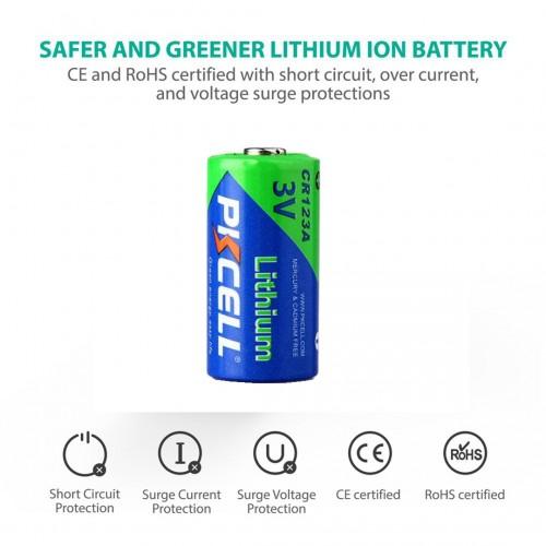 PKCELL 3V Hi-Energy Lithium CR123A Battery